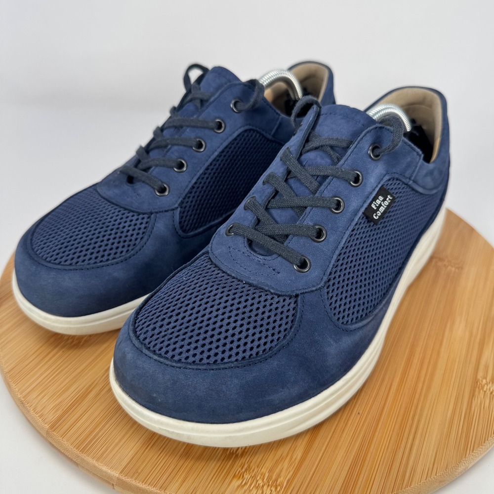 Finn Comfort Ikebukuro Navy Blue Nubuck Mesh Walking Shoes Womens 6.5 8581509 - Picture 3 of 12